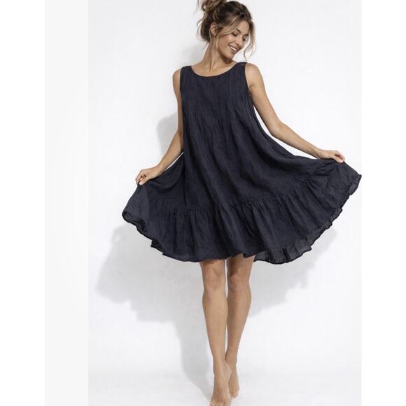 JP and Mattie Dresses & Skirts - JP and Mattie Size L Lightweight Spry Dress Black Gauze Tiered Sleeveless